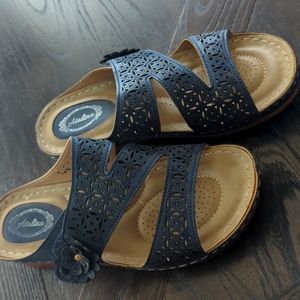 Cute blue slip on sandals